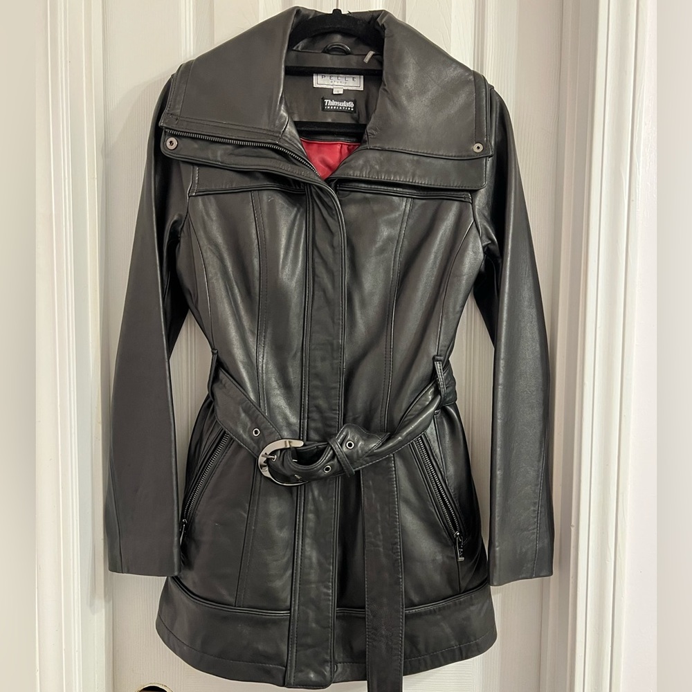 Black insulated Leather Jacket.  Women’s Small.  Wilson’s Leather.